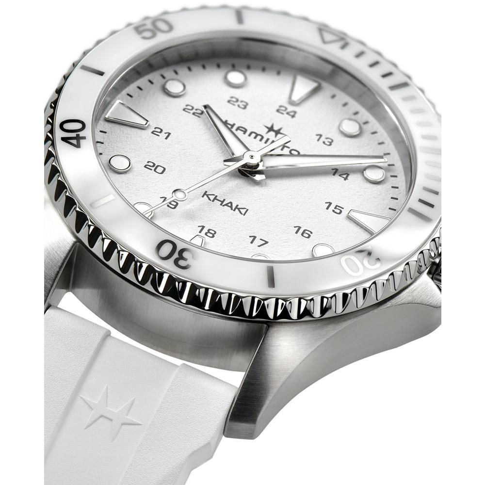 商品Hamilton|Women's Swiss Khaki Navy Scuba White Rubber Strap Watch 37mm,价格¥4677,第6张图片详细描述