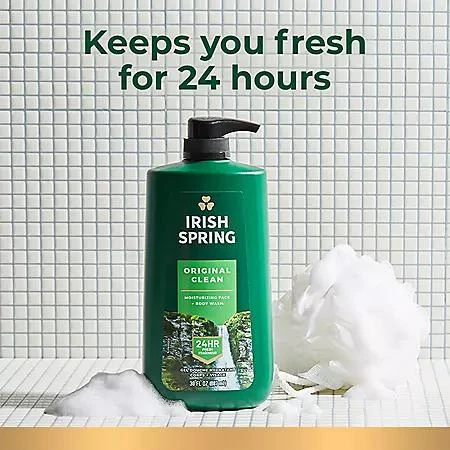 商品Irish Spring|Irish Spring Body Wash for Men, Original Clean, 30 fl. oz., 2 pk.,价格¥90,第4张图片详细描述