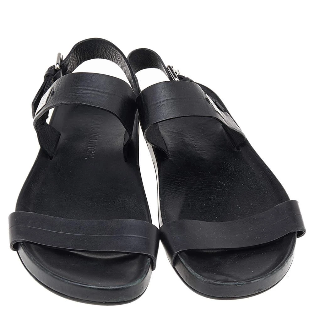 商品[二手商品] Louis Vuitton|Louis Vuitton Black Leather Flat Sandals Size 43,价格¥2225,第3张图片详细描述