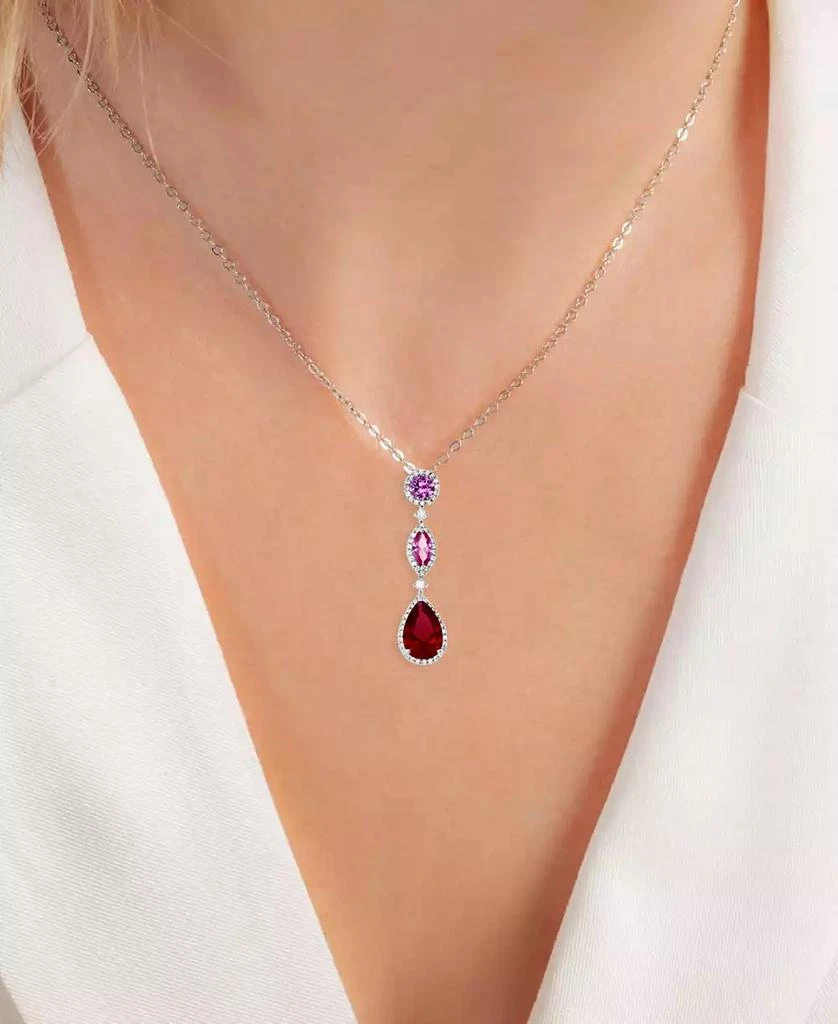 商品Macy's|Cubic Zirconia Mixed-Cut 18" Lariat Necklace in Sterling Silver (Also in Lab-Grown Pink Sapphire/Lab-Grown Ruby),价格¥215,第2张图片详细描述