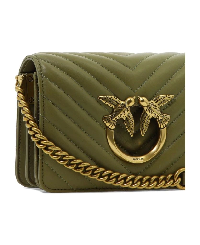 商品PINKO|Logo Plaque Quilted Shoulder Bag,价格¥2469,第4张图片详细描述