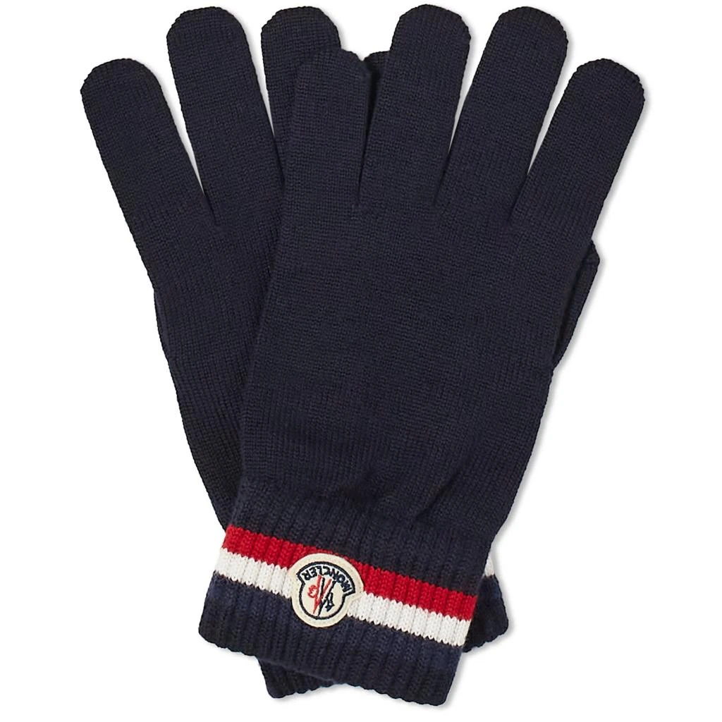 商品Moncler|Moncler Tricolour Logo Gloves,价格¥1565,第1张图片