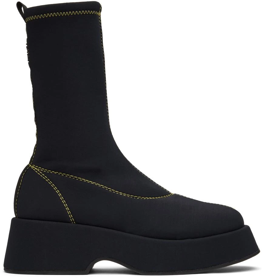 商品Ganni|Black Retro Flatform Sock Boots,价格¥2740,第1张图片