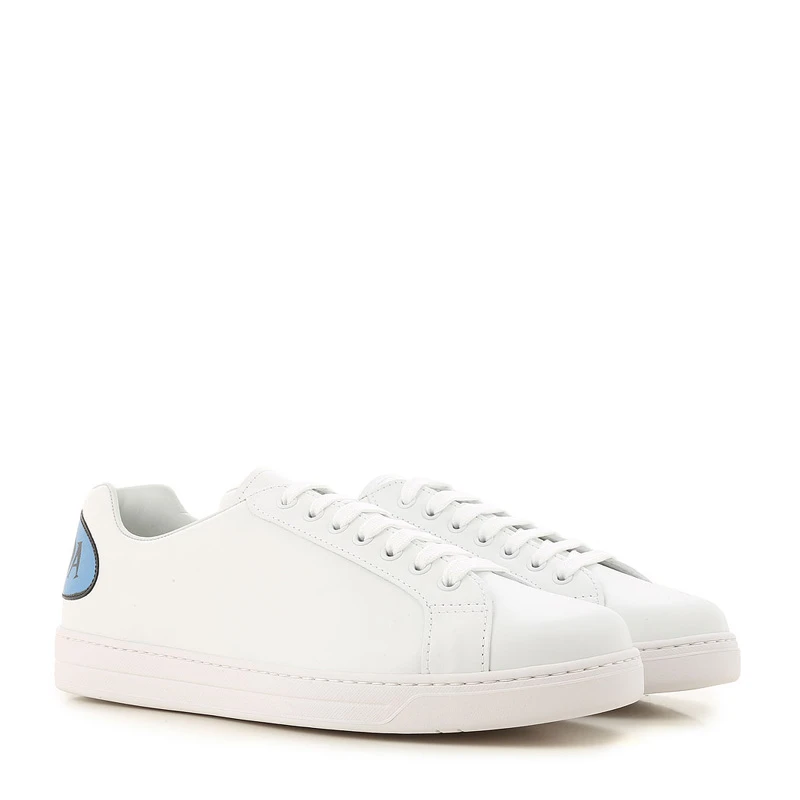 Prada 普拉达 男士皮革圆头logo印花鞋尾经典百搭休闲板鞋 4E3299-3KE5-F0744 商品