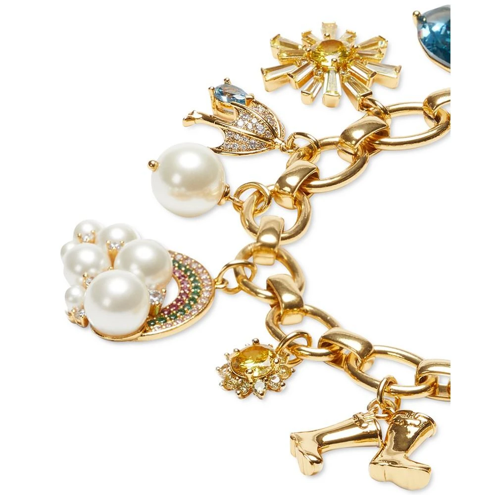 商品Kate Spade|Gold-Tone Stone, Crystal, & Imitation Pearl Weather Charm Bracelet,价格¥838,第2张图片详细描述