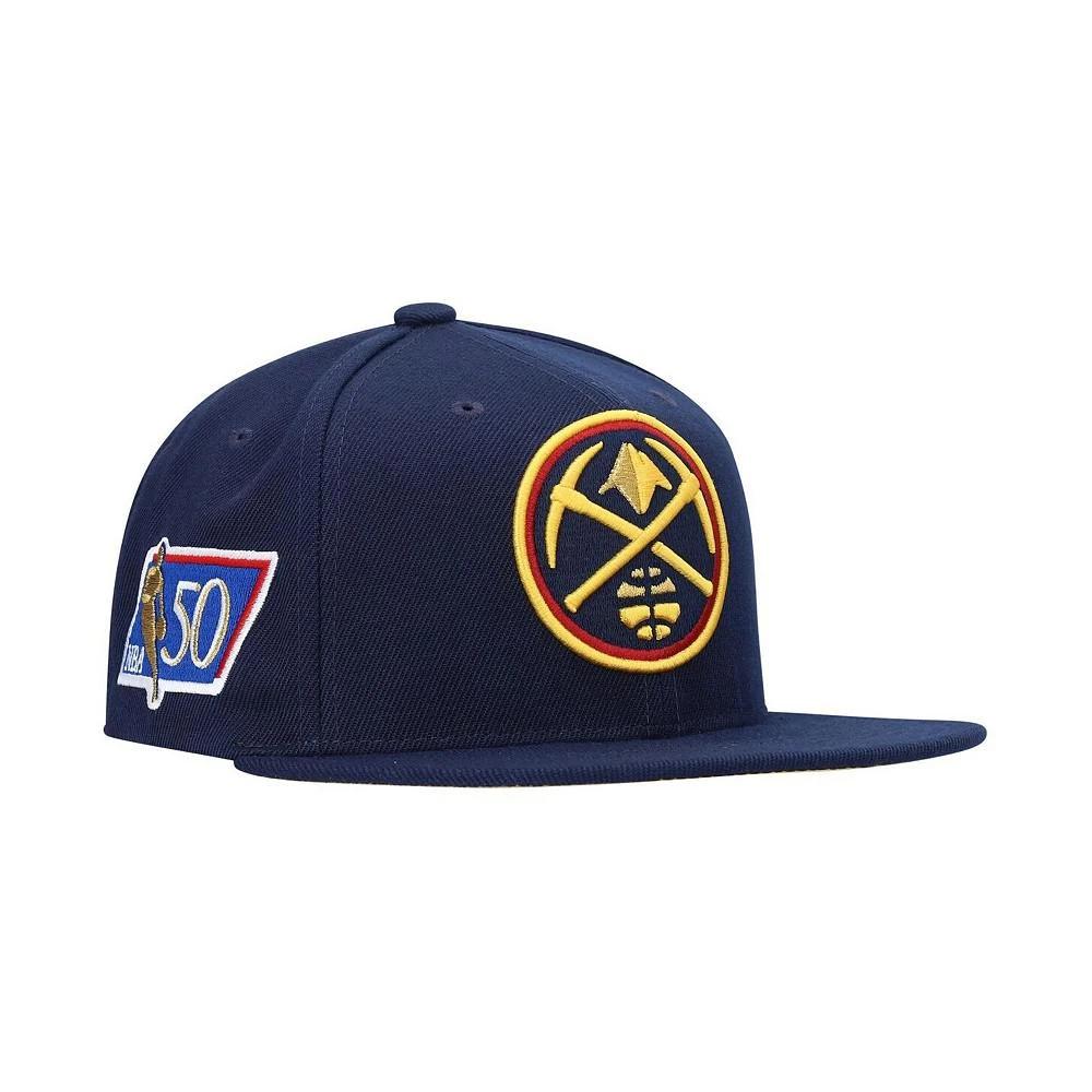 商品Mitchell and Ness|Men's Navy Denver Nuggets 50th Anniversary Snapback Hat,价格¥254,第1张图片