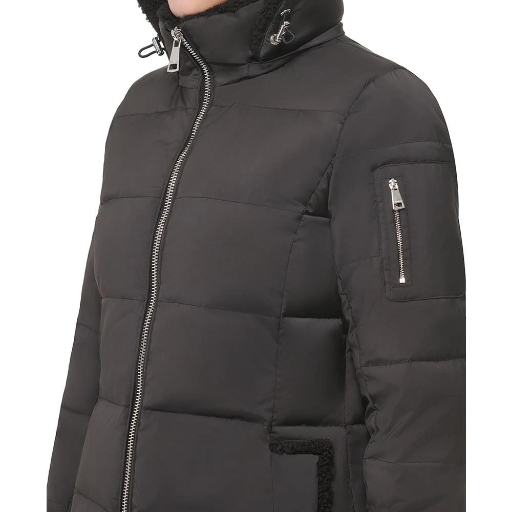 商品Calvin Klein|Women's Sherpa-Trimmed Hooded Down Puffer Coat,价格¥879,第4张图片详细描述