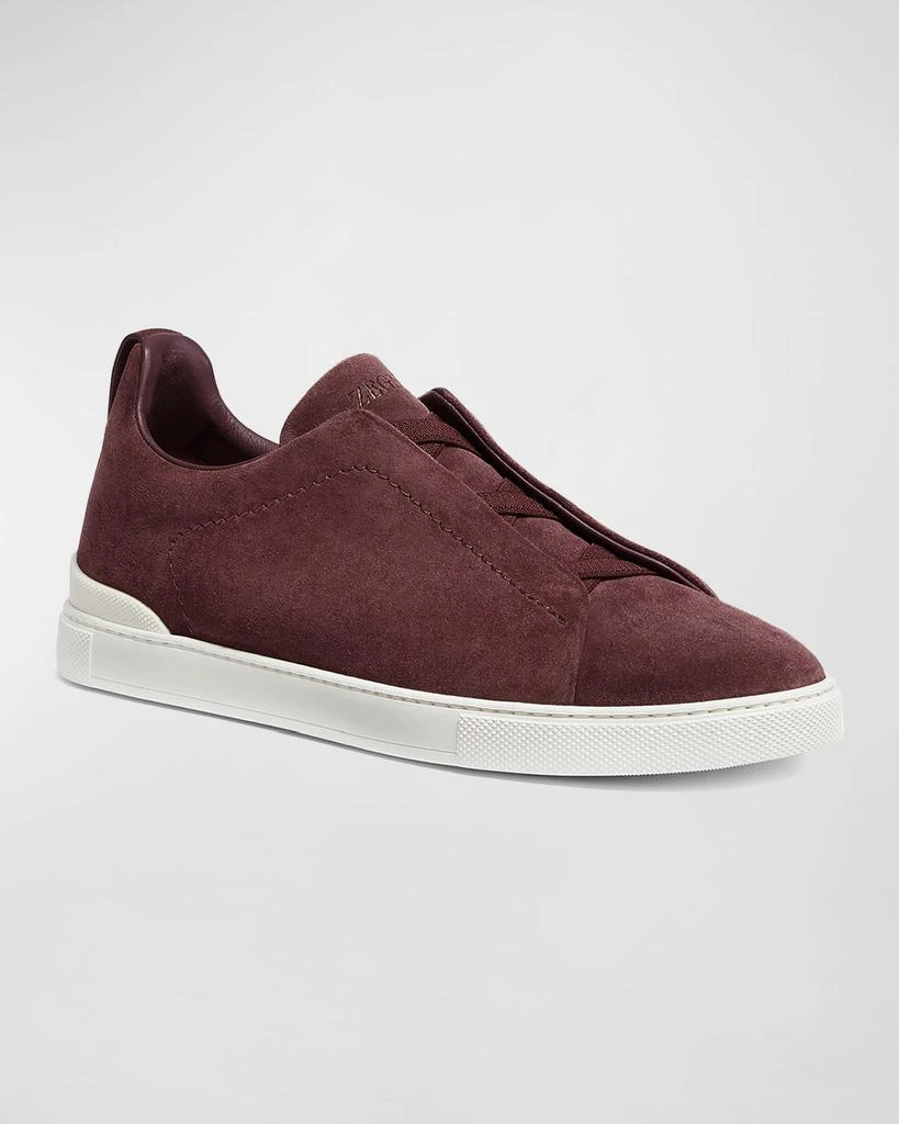 商品Zegna|Men's Triple Stitch Suede Sneakers,价格¥6483,第2张图片详细描述