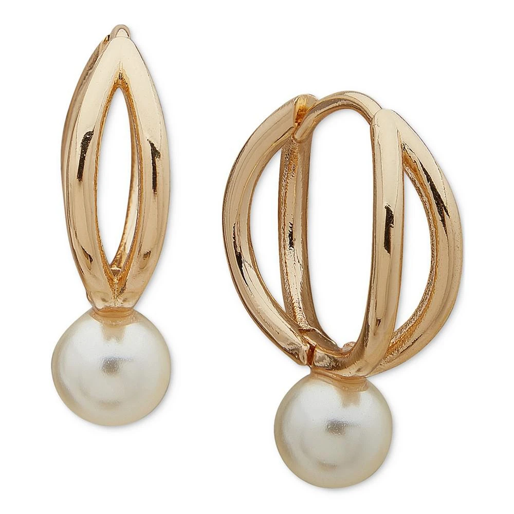 商品Anne Klein|Gold-Tone Imitation Pearl Drop Clip On Earrings,价格¥92,第1张图片