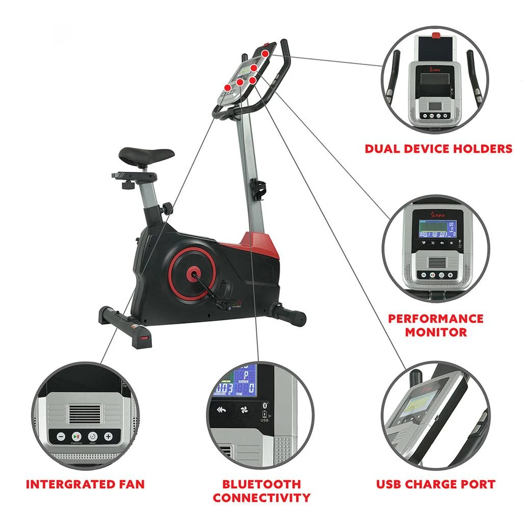 商品Sunny Health & Fitness|Sunny Health & Fitness Evo-Fit Stationary Upright Bike with 24 Level Electro-Magnetic Resistance,价格¥3573,第3张图片详细描述