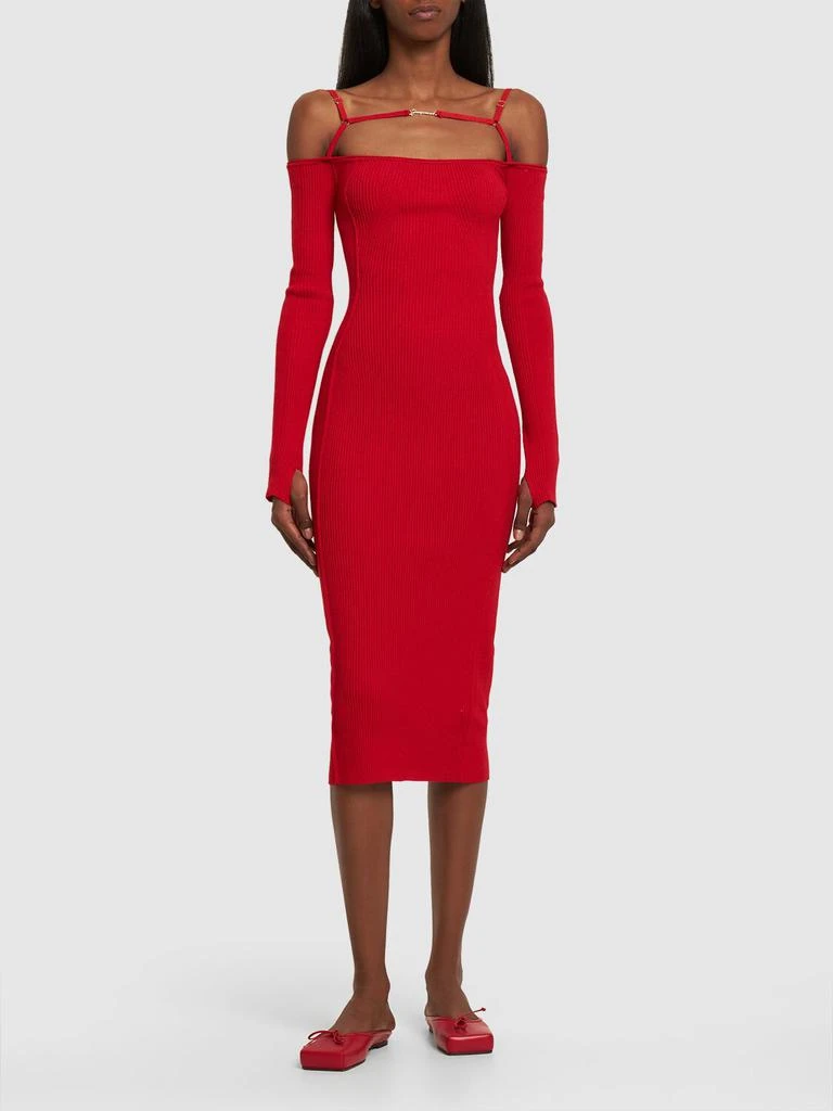 商品Jacquemus|La Robe Sierra Ribbed Jersey Midi Dress,价格¥1894,第1张图片详细描述