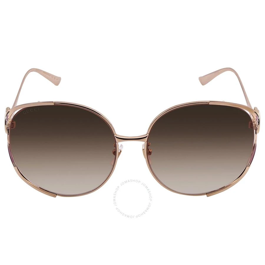 商品Gucci|Brown Gradient Oversized Ladies Sunglasses GG0225S 007 63,价格¥1936,第1张图片