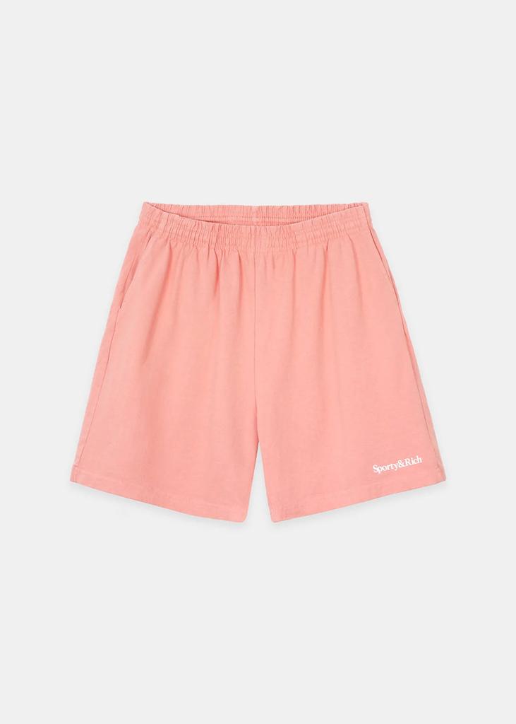 Sporty & Rich Flamingo Serif Logo Gym Shorts商品第1张图片规格展示