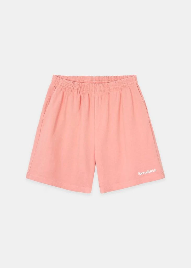 商品Sporty & Rich|Sporty & Rich Flamingo Serif Logo Gym Shorts,价格¥386,第1张图片