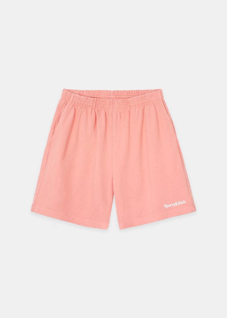 商品Sporty & Rich|Sporty & Rich Flamingo Serif Logo Gym Shorts,价格¥361,第1张图片