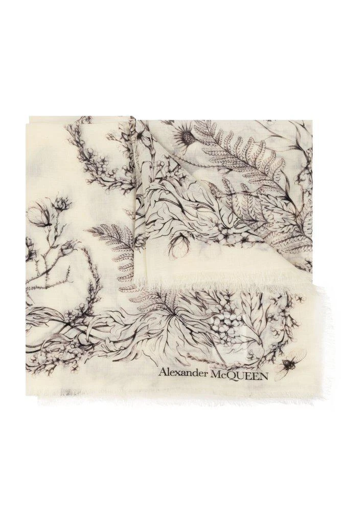 商品Alexander McQueen|Alexander McQueen Graphic Printed Frayed-Edge Scarf,价格¥2259,第1张图片