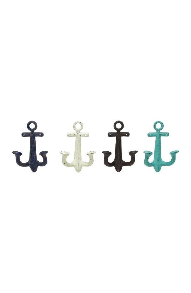 商品WILLOW ROW|Multi Colored Metal Single Hanger Anchor Wall Hook - Set of 4,价格¥462,第1张图片