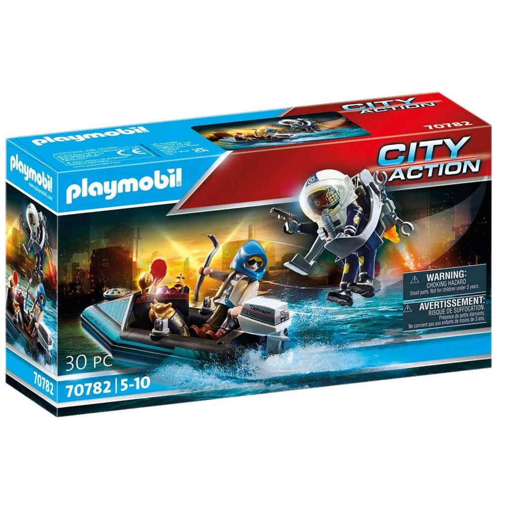 商品Playmobil|Playmobil Police Jet Pack with Boat (70782),价格¥203,第1张图片