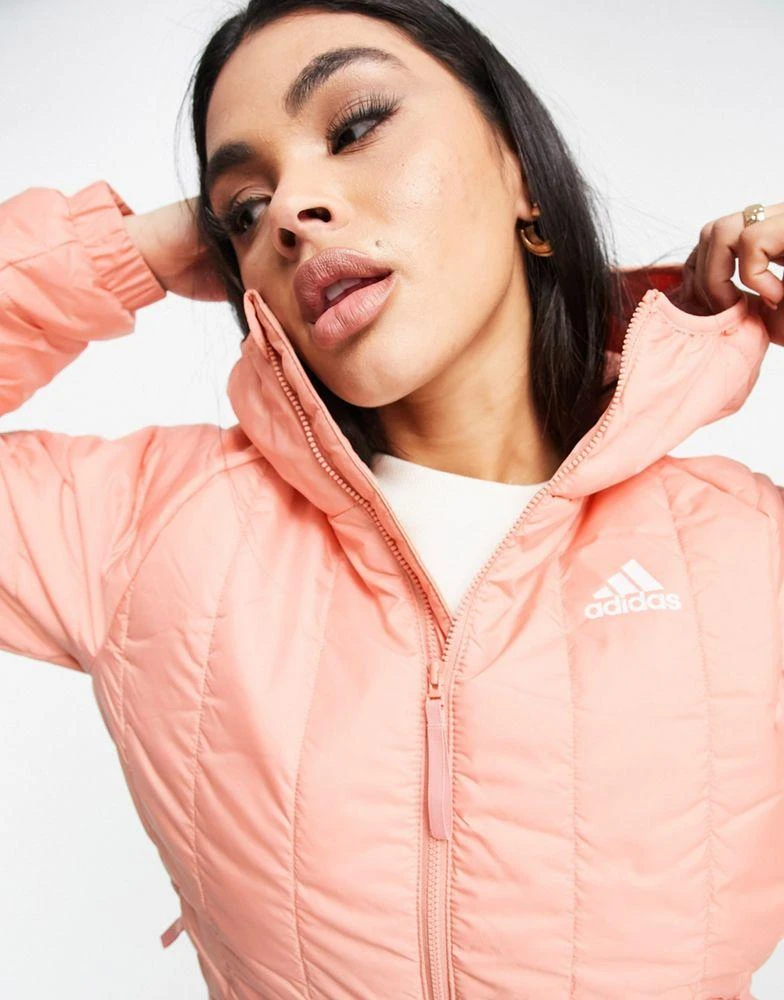 商品Adidas|adidas Outdoor Itavic hooded light puffer jacket in pink,价格¥213,第3张图片详细描述