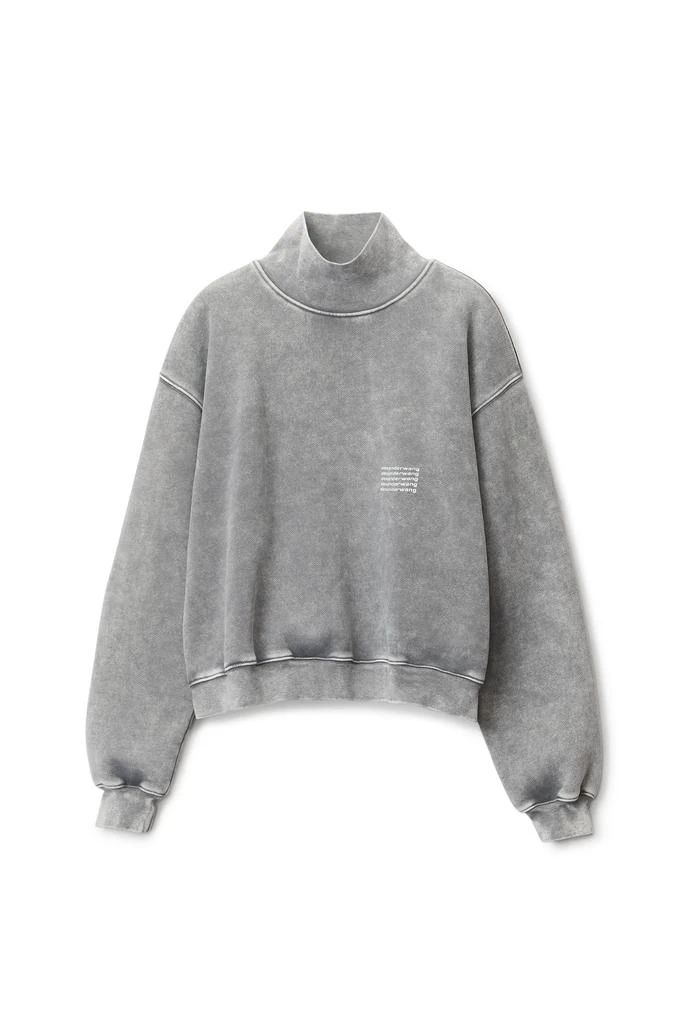 商品Alexander Wang|HIGH NECK PULLOVER IN DENSE FLEECE,价格¥1337,第1张图片