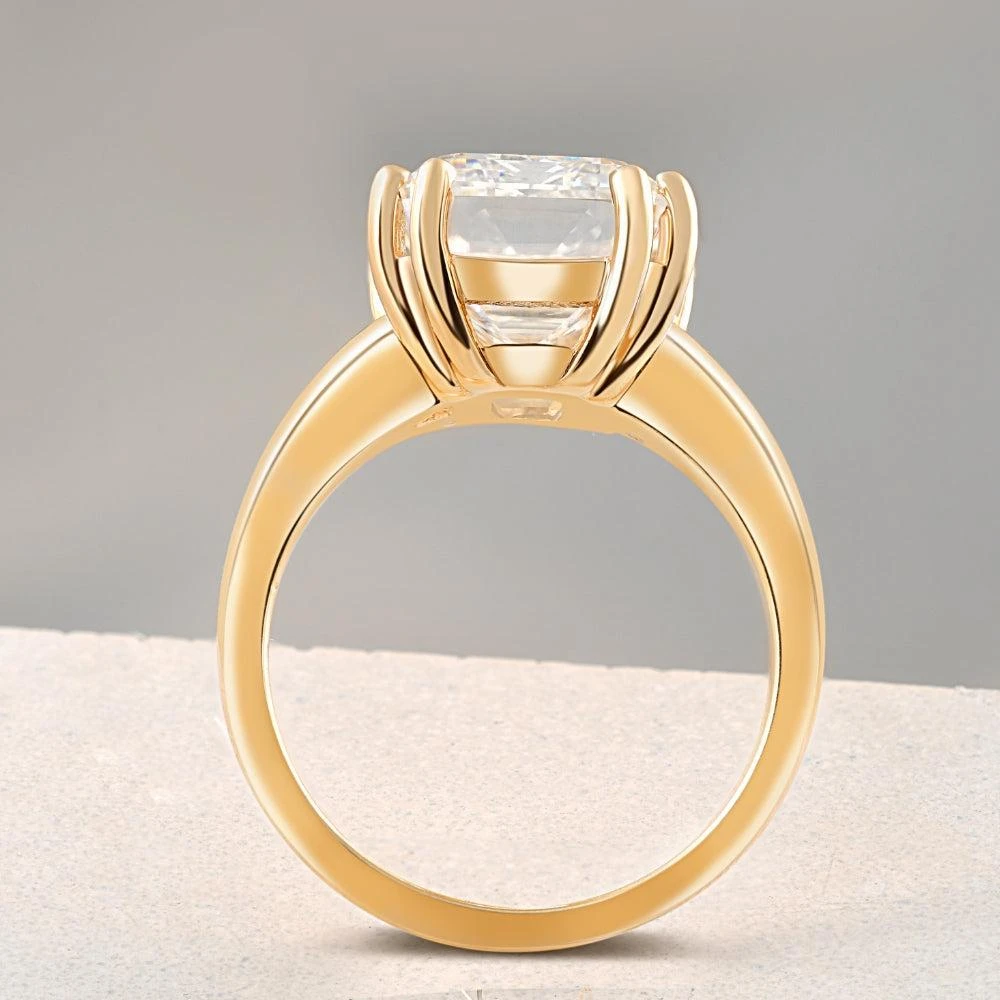 商品Pompeii3|Certified 10.00CT Emerald Cut Solitaire Diamond Engagement Ring 14k Gold Lab Grown,价格¥31966,第3张图片详细描述