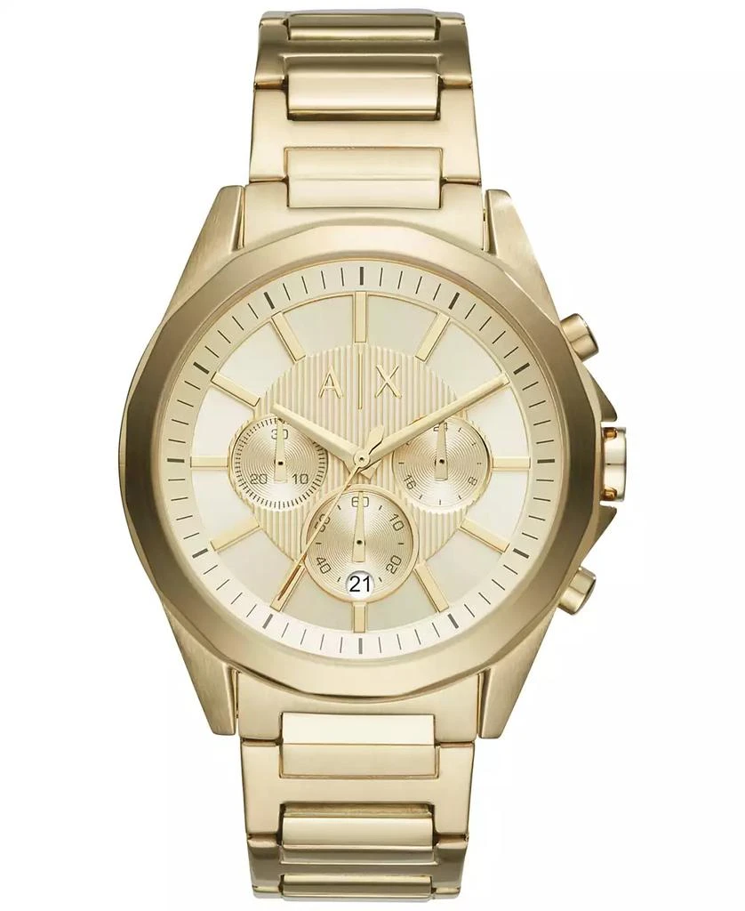 商品Armani Exchange|Men's Gold-Tone Stainless Steel Bracelet Watch 44mm AX2602,价格¥1274,第1张图片