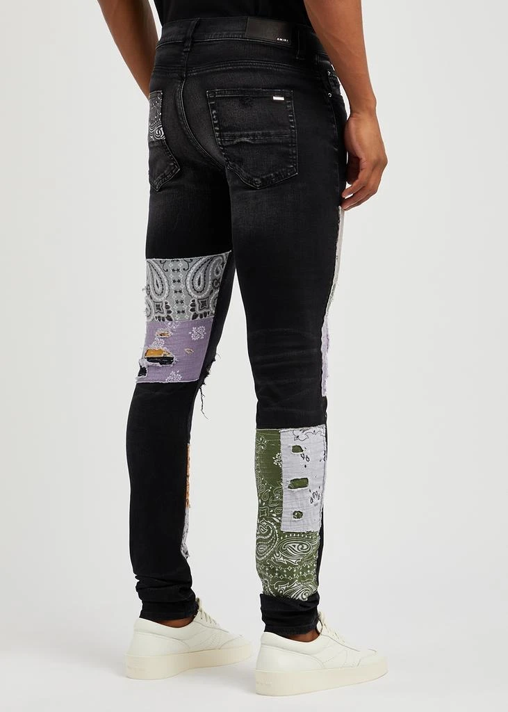 商品AMIRI|Bandana Patchwork distressed skinny jeans,价格¥4897,第3张图片详细描述