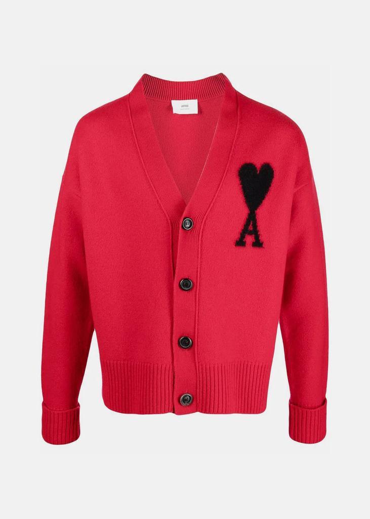 商品AMI|AMI Alexandre Mattiussi Red Ami De Coeur Cardigan,价格¥3473,第1张图片