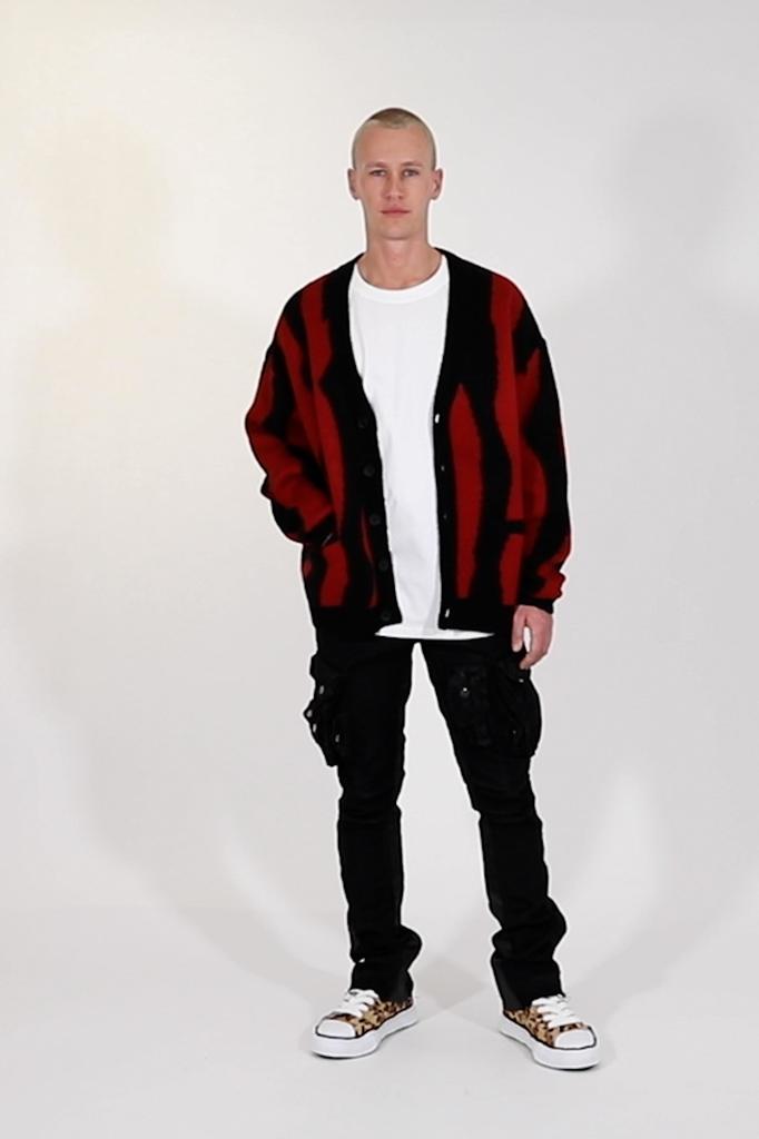 Zebra Cardigan - Red/Black商品第3张图片规格展示