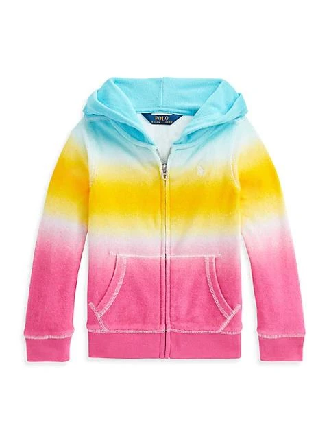 商品Ralph Lauren|Little Girl's Ombré Terry Full-Zip Hoodie,价格¥156,第1张图片