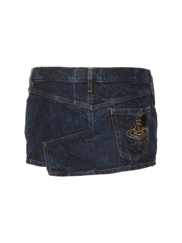 Cotton Denim Mini Skirt W/ Logo商品第5张图片规格展示