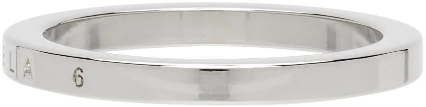 商品MAISON MARGIELA|Silver Logo 6 Slim Band Ring,价格¥692,第3张图片详细描述