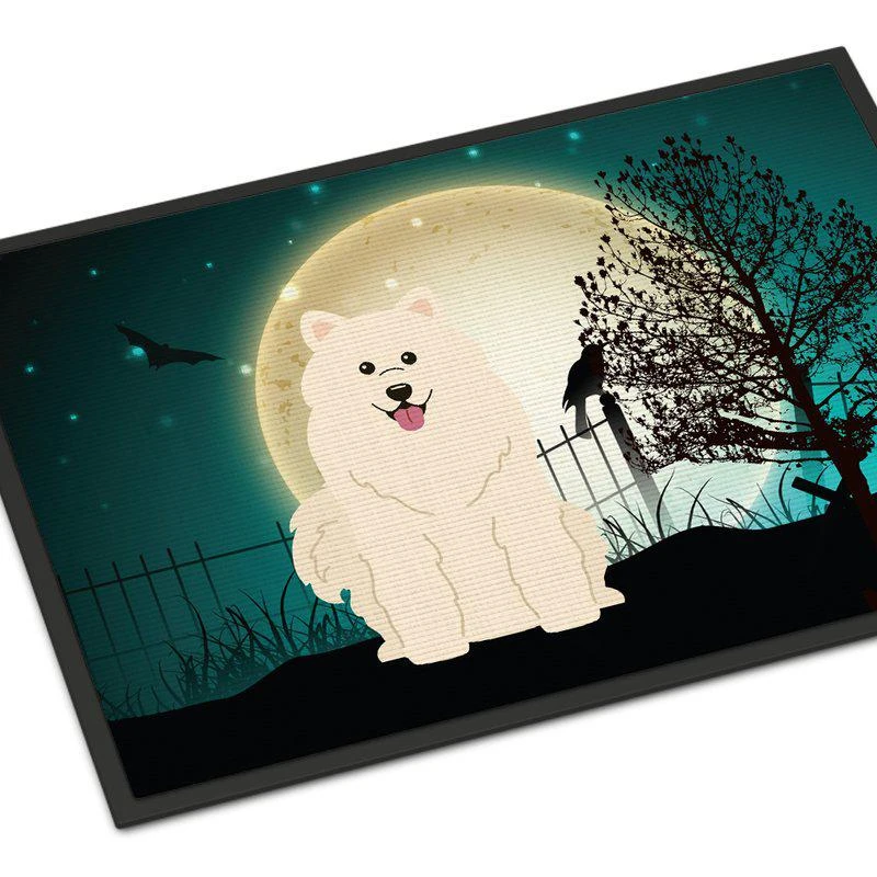 商品Caroline's Treasures|24 in x 36 in Halloween Scary Samoyed Door Mat Indoor/Outdoor,价格¥307,第1张图片