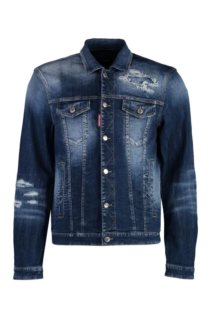 商品DSQUARED2|DAN DESTROYED DENIM JACKET,价格¥3439,第1张图片