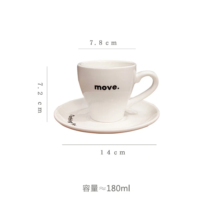 ins简约创意咖啡杯碟专业拿铁拉花杯子高颜值办公室陶瓷杯 商品