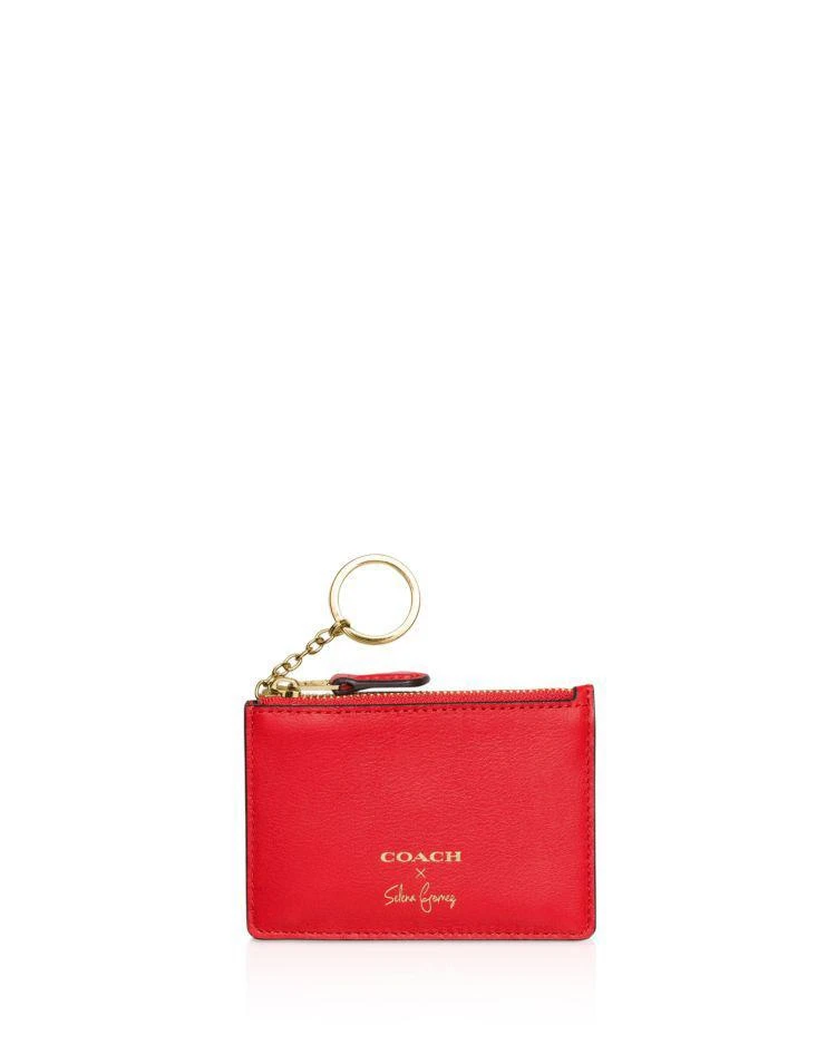 商品Coach|x Selena Gomez Mini ID Skinny Card Case in Refined Calf Leather,价格¥412,第1张图片