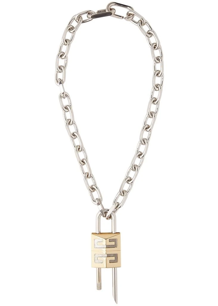 商品Givenchy|Lock silver-tone chain necklace,价格¥8666,第1张图片