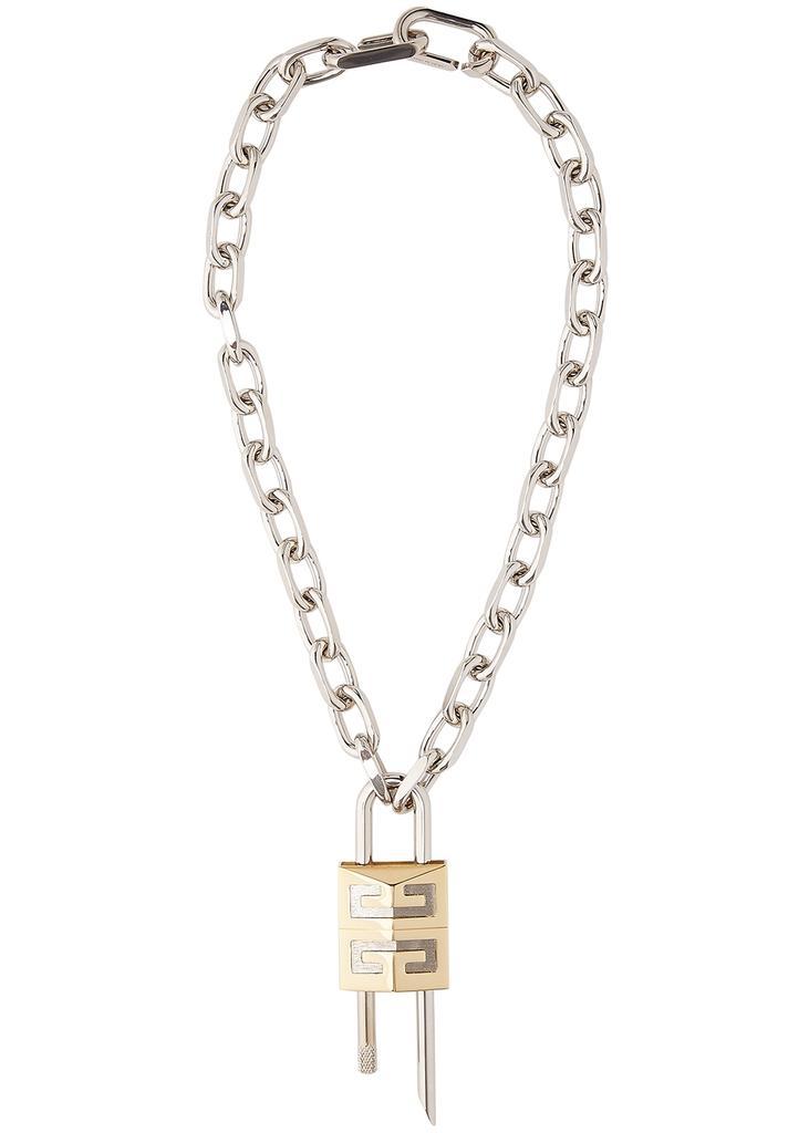 商品Givenchy|Lock silver-tone chain necklace,价格¥6354,第1张图片