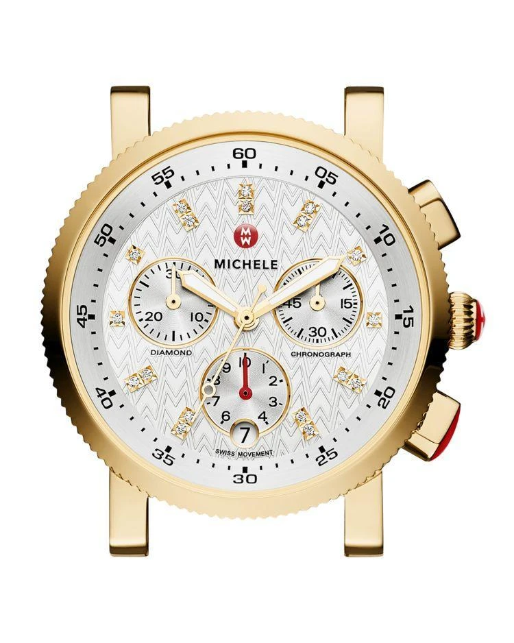 商品Michele|Sport Sail 18 Diamond Gold Watch Head, 38mm,价格¥5584,第1张图片