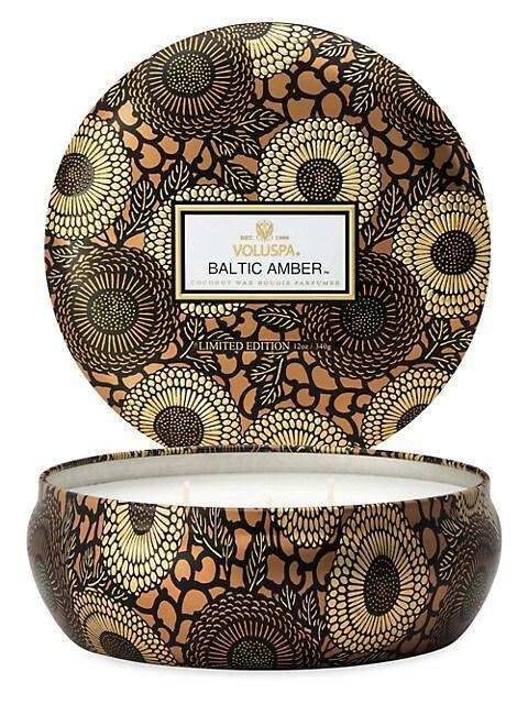 商品Voluspa|Baltic Amber 3-Wick Tin Candle,价格¥195,第4张图片详细描述