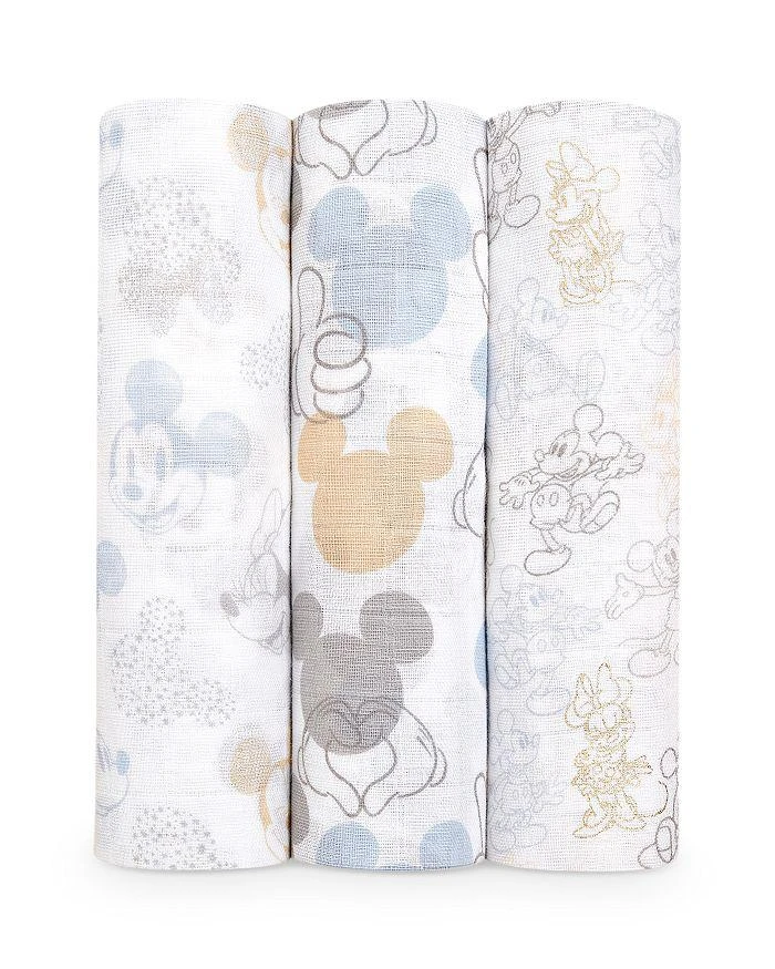 商品aden + anais|Unisex Minnie and Mickey Classic Swaddle Blankets, Pack of 3,价格¥387,第1张图片