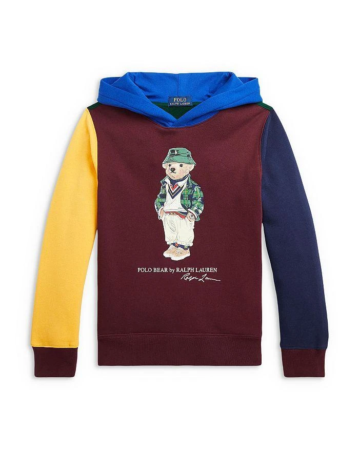 商品Ralph Lauren|Boys' Polo Bear Color Blocked Fleece Hoodie - Little Kid, Big Kid,价格¥171,第1张图片