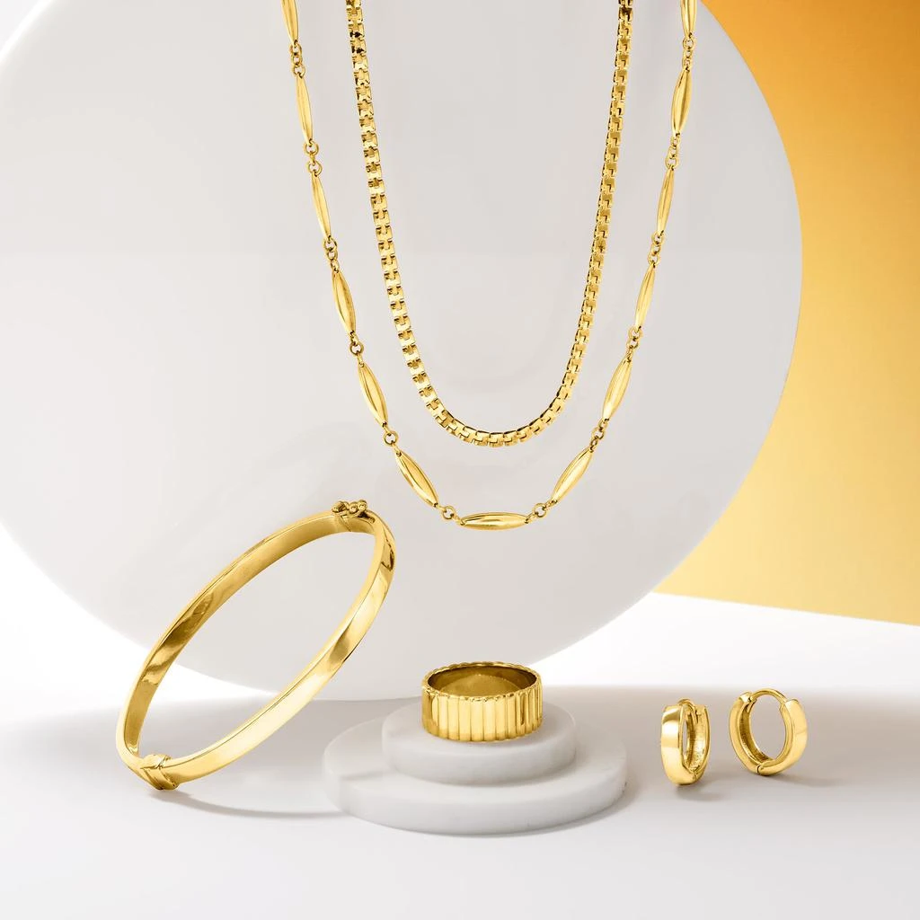 商品RS Pure|by Ross-Simons 18kt Gold Vermeil Marquise-Link Necklace,价格¥1191,第3张图片详细描述