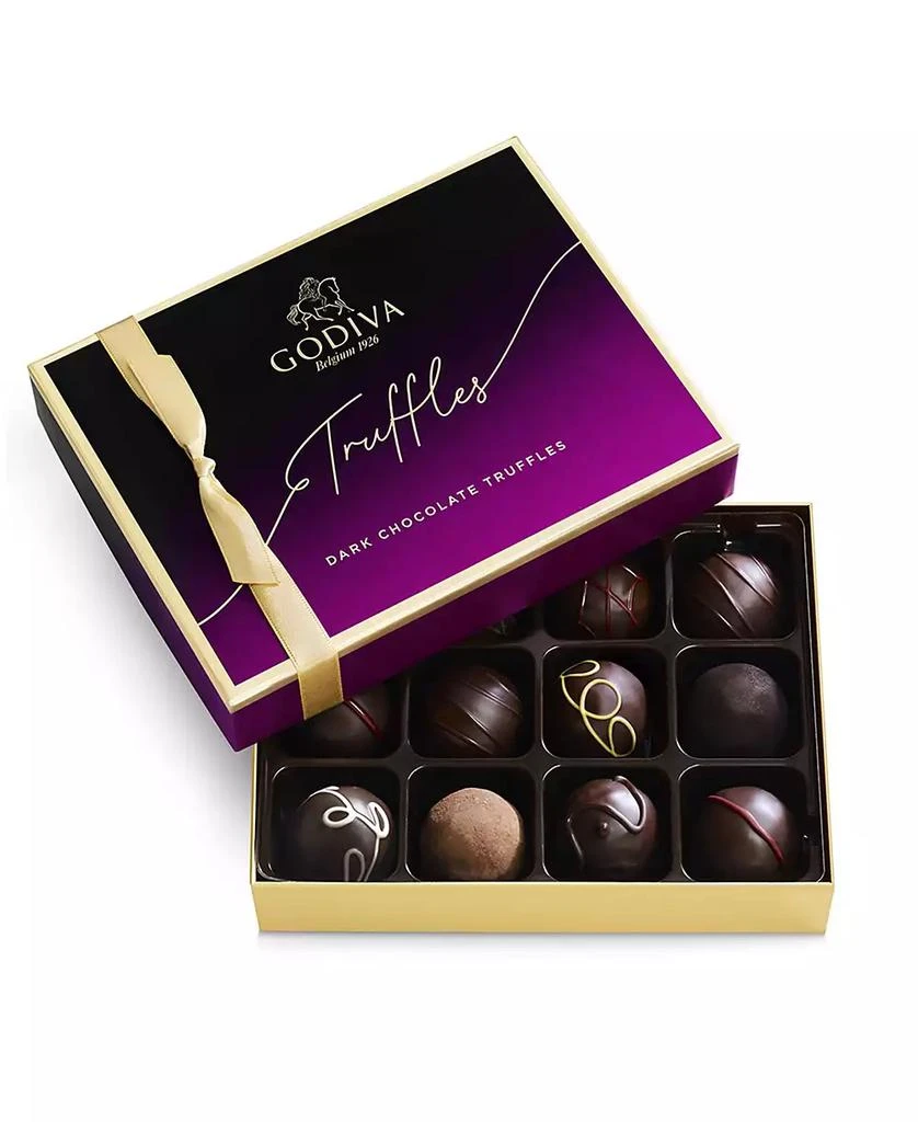 商品Godiva|Dark Truffles Gift Box, 12 Piece ( A $44.00 value),价格¥334,第1张图片