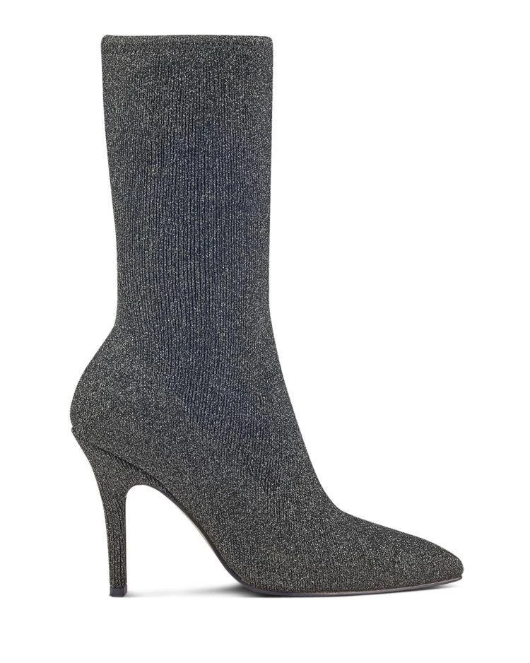 商品Marc Fisher|Marc Fisher LTD. Unita Sparkle Knit High Heel Mid Calf Boots,价格¥1002,第2张图片详细描述