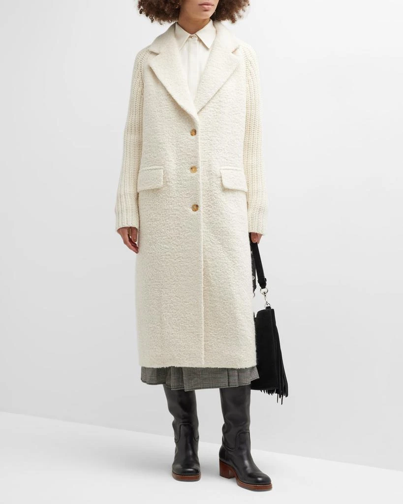 商品Gabriela Hearst|Charles Alpaca Fur Cashmere-Knit Coat,价格¥10491,第3张图片详细描述