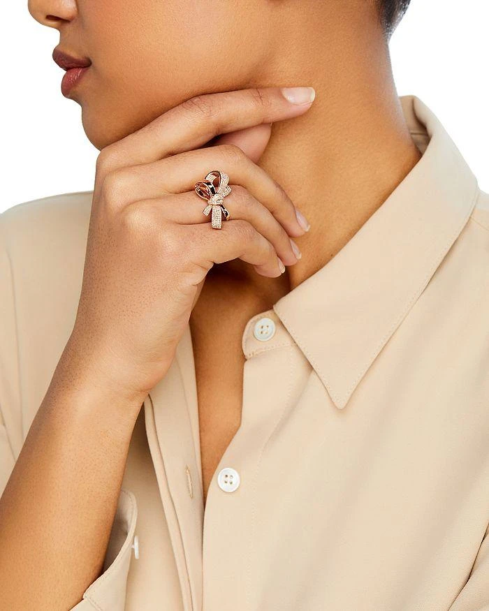 商品Bloomingdale's|Diamond Bow Ring in 14K Rose Gold, 0.65 tcw,价格¥50159,第2张图片详细描述