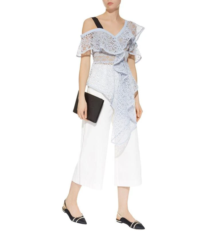 商品Self Portrait|Asymmetric Ruffle Floral Lace Top,价格¥2547,第5张图片详细描述