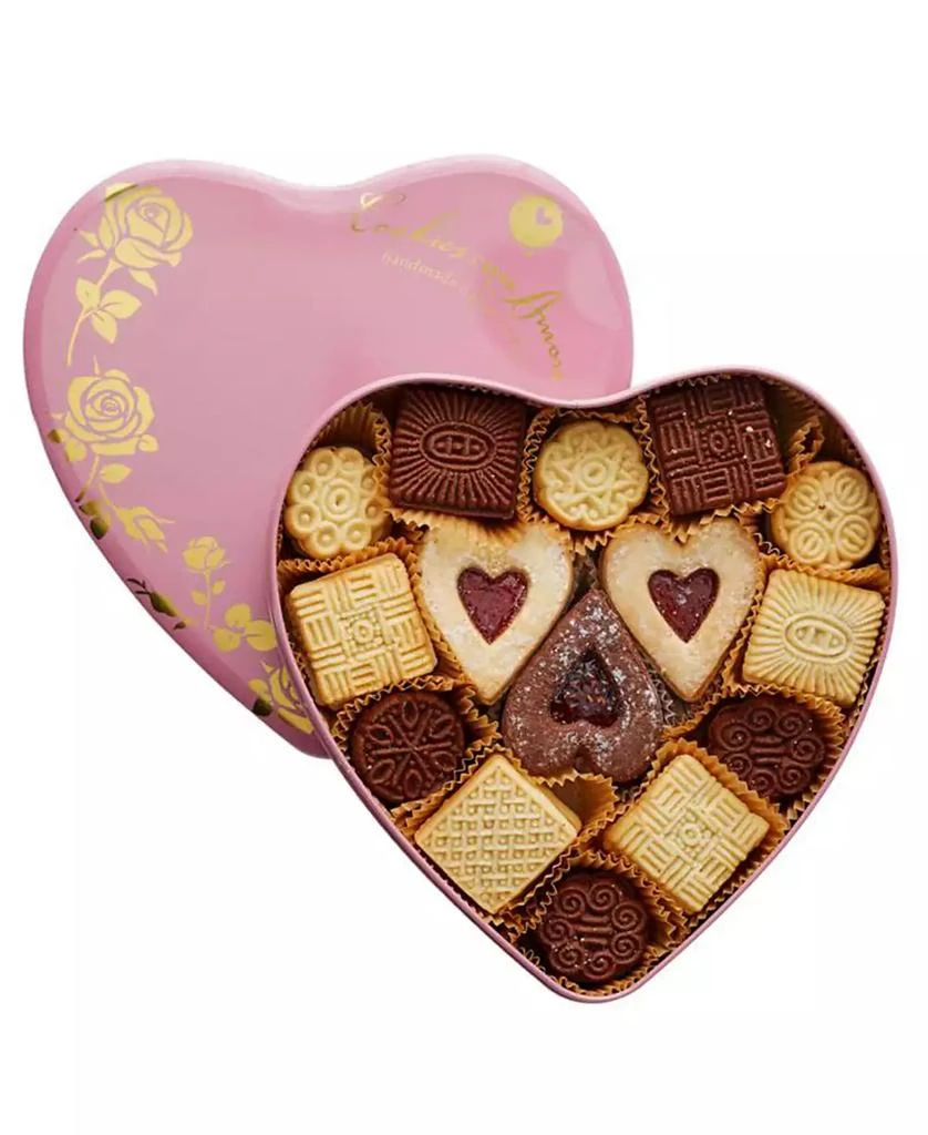 商品Cookies Con Amore|Assorted Gourmet Italian Cookies Pink Heart Tin,价格¥241,第1张图片