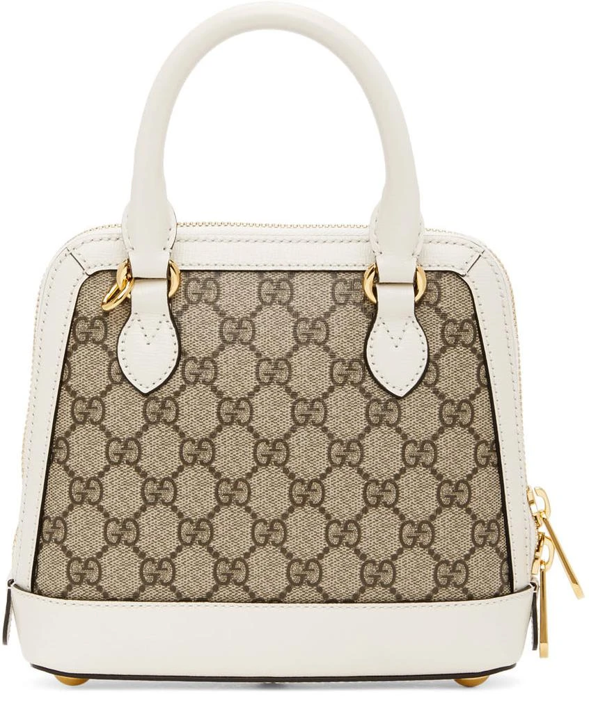 商品Gucci|Beige & White Small GG 'Gucci 1955' Horsebit Bag,价格¥16986,第4张图片详细描述